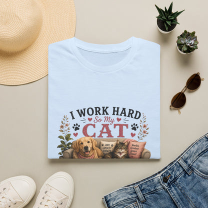 I Work Hard So My Cat Can Ignore Me In Comfort Funny Pet T-Shirt