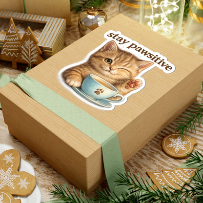 Stay Pawsitive Cute Cat Sticker