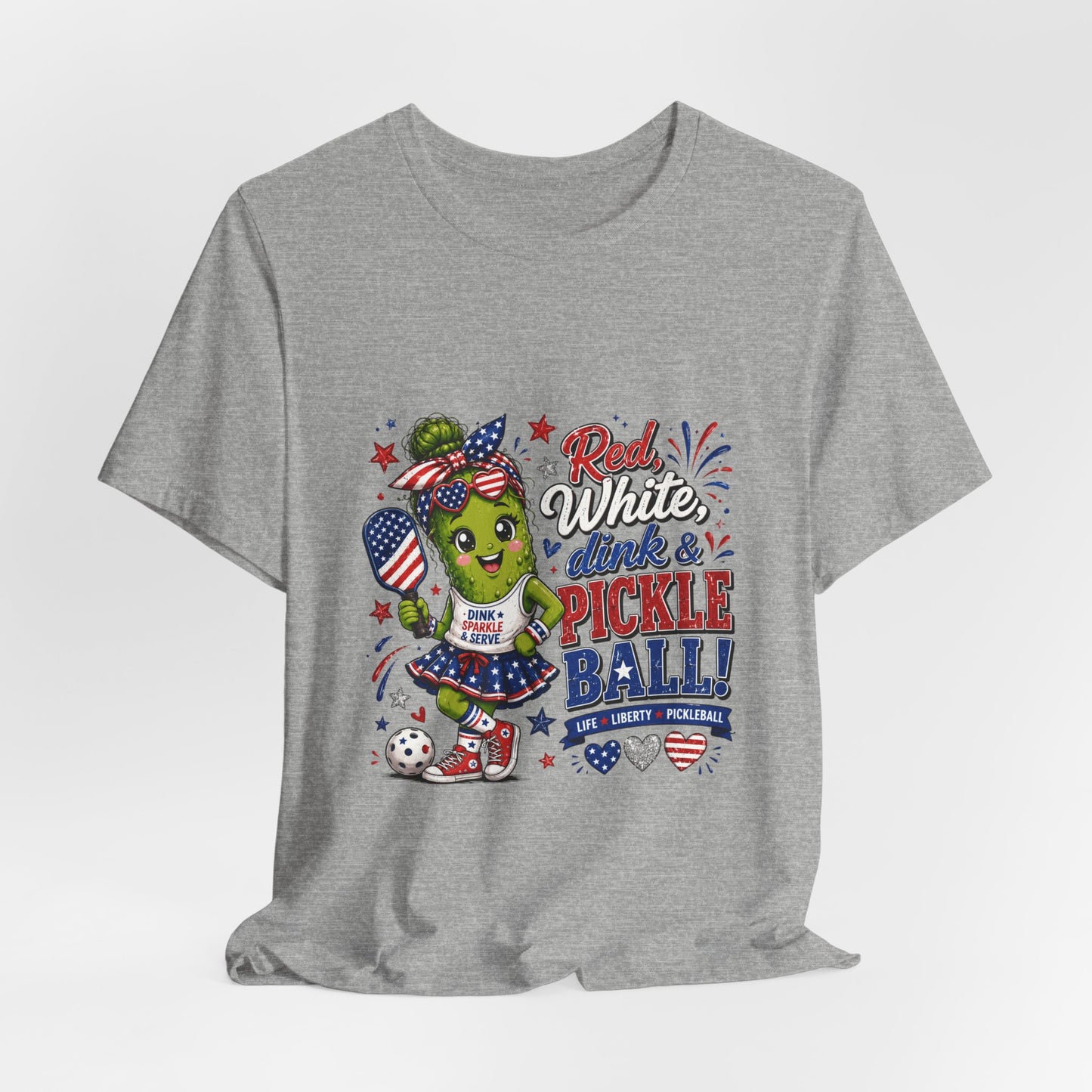 Red, White, Dink & Pickleball Funny Patriotic T-Shirt