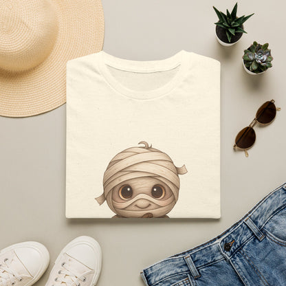 Cute Baby Mummy Holding Pumpkin Halloween T-Shirt