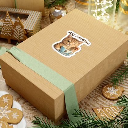 Stay Pawsitive Cute Cat Sticker