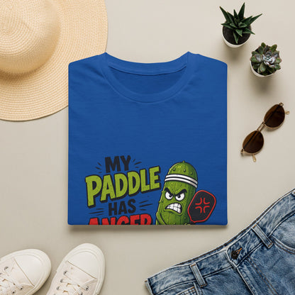 Pickle Paddle T‑Shirt — "My Paddle Has Anger Issues" Funny Pickleball Tee