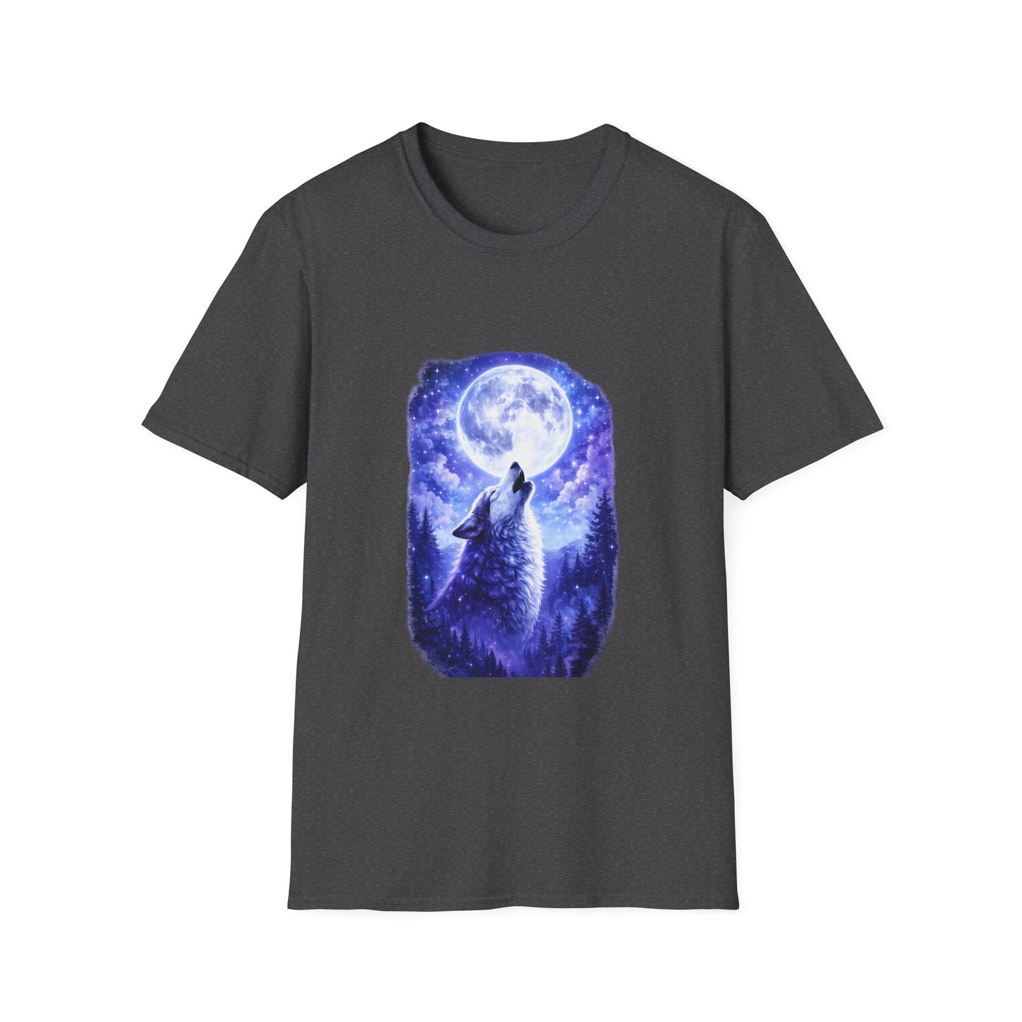 Howling Wolf Under Full Moon T-Shirt
