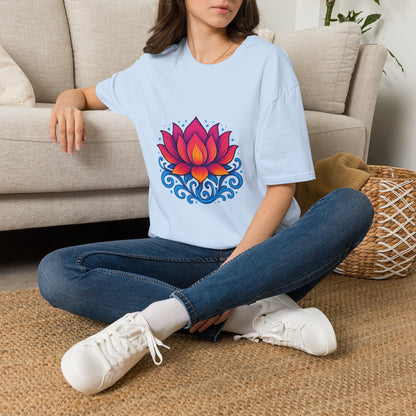 Vibrant Lotus Flower Sacred Indian Art T-Shirt