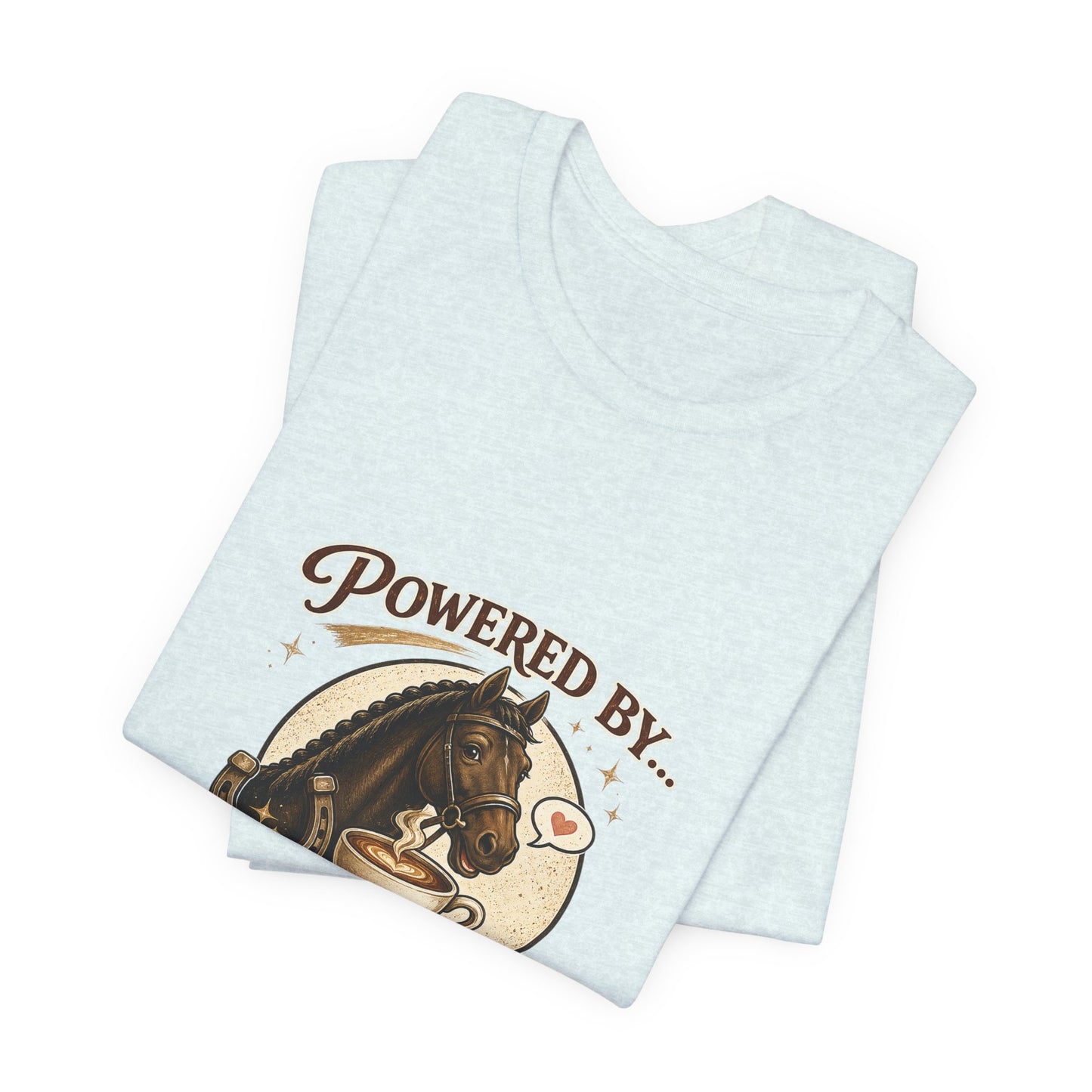 Powered By Coffee & Horses Funny Equestrian T-Shirt