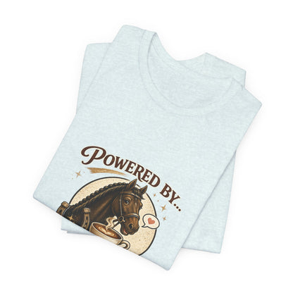 Powered By Coffee & Horses Funny Equestrian T-Shirt