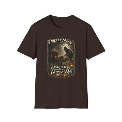 Sasquatch Stole My Carriage Ride Funny Halloween T-Shirt