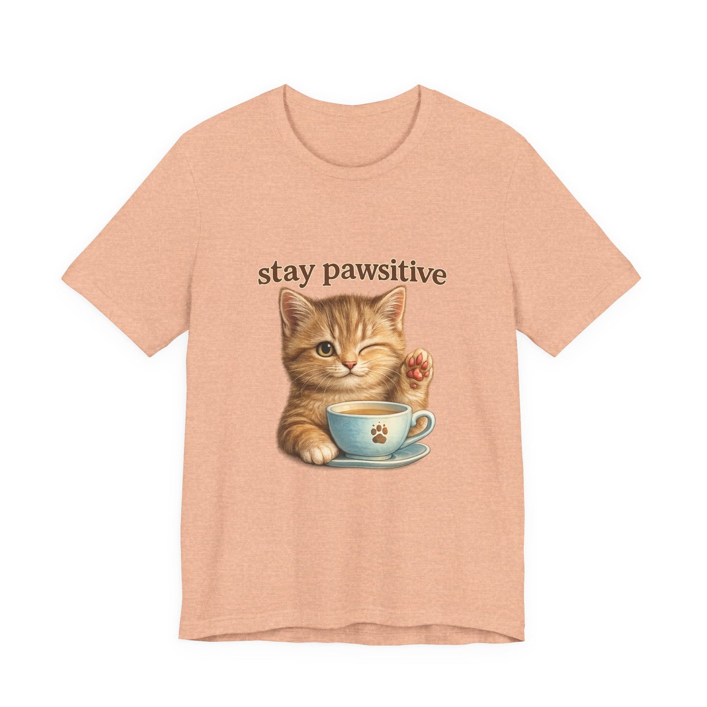 Stay Pawsitive Cute Cat T-Shirt