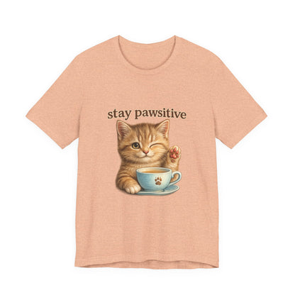Stay Pawsitive Cute Cat T-Shirt