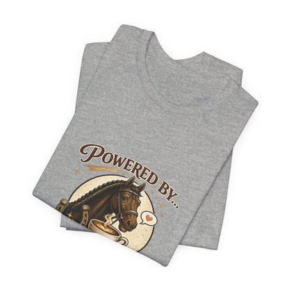 Powered By Coffee & Horses Funny Equestrian T-Shirt