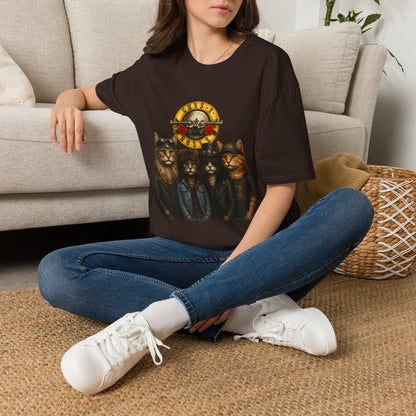 Guns and Roses Cats Funny Band Parody T-Shirt