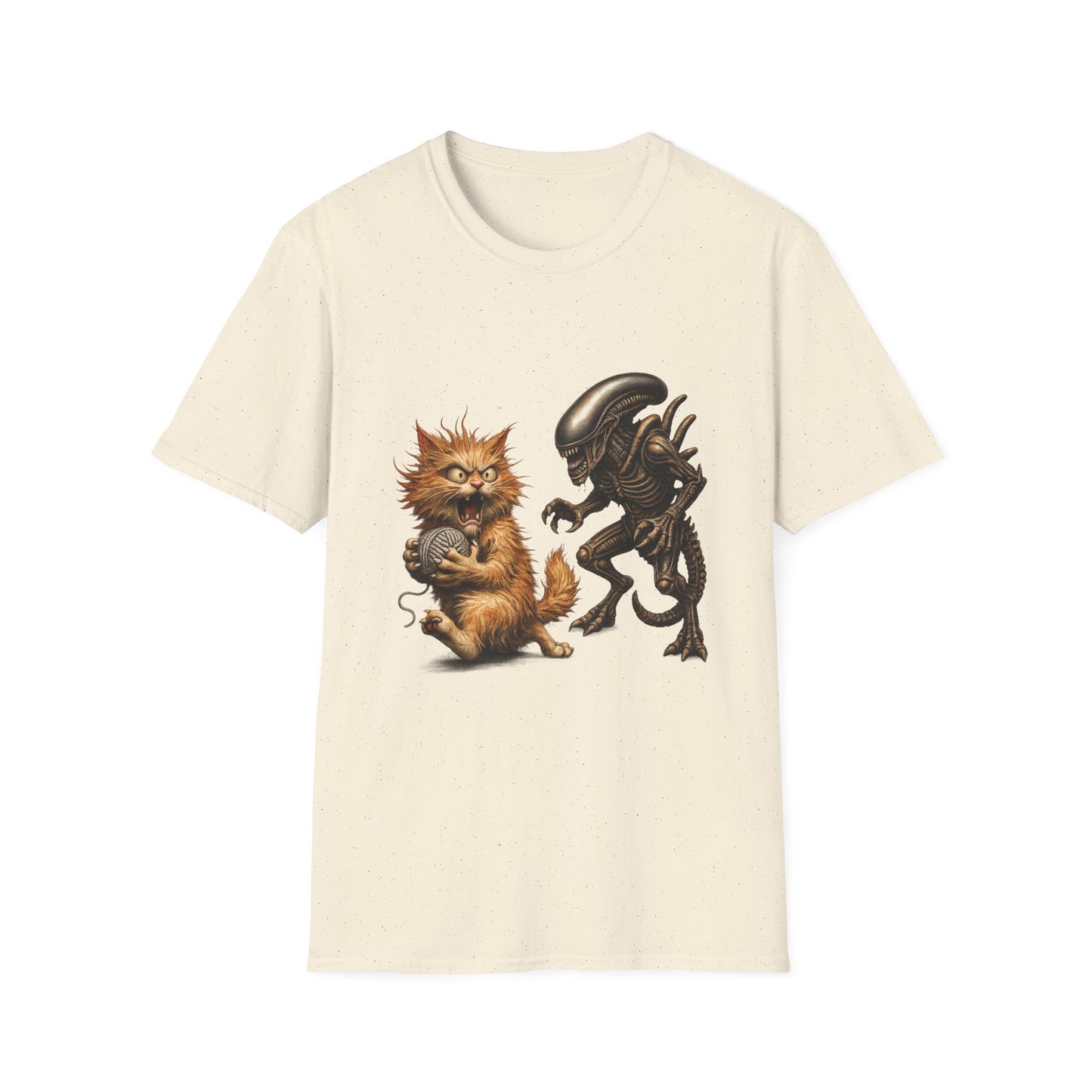 Xenomorph vs. Cat - Alien Graphic T-Shirt — Funny Sci‑Fi Cat Tee