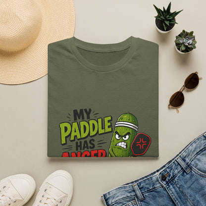 Pickle Paddle T‑Shirt — "My Paddle Has Anger Issues" Funny Pickleball Tee