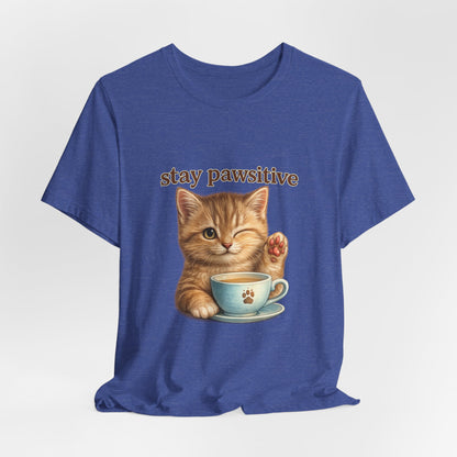 Stay Pawsitive Cute Cat T-Shirt
