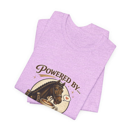 Powered By Coffee & Horses Funny Equestrian T-Shirt