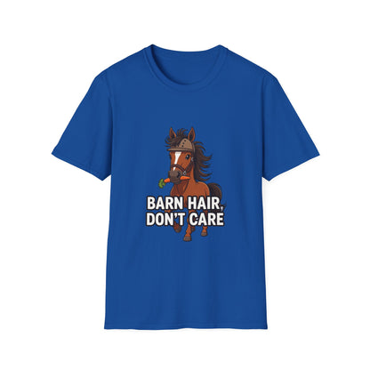 Barn Hair, Don't Care Funny Equestrian T-Shirt