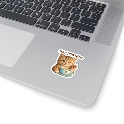 Stay Pawsitive Cute Cat Sticker