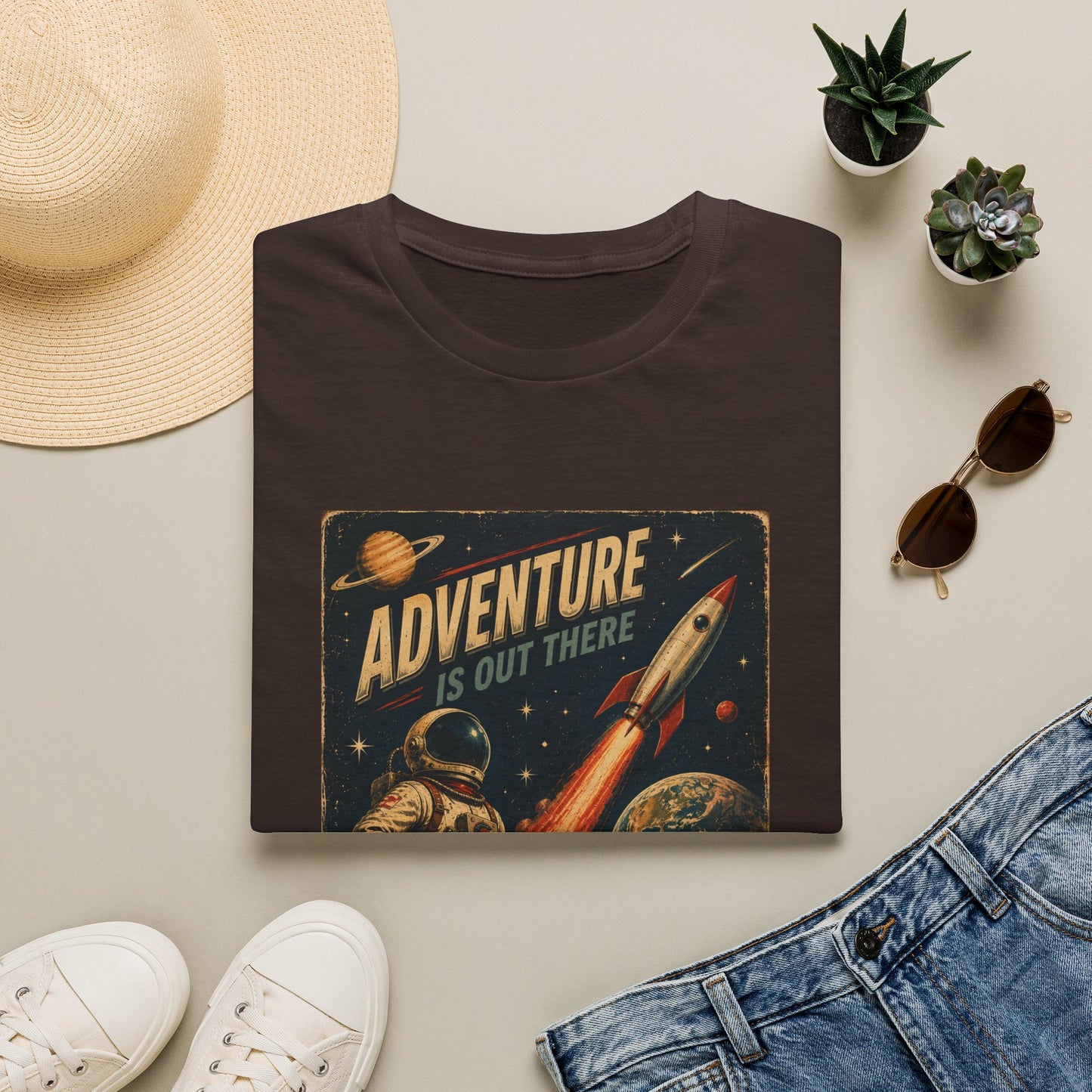 Adventure Is Out There Buckle Up And Enjoy The Ride Space Rocket T-Shirt