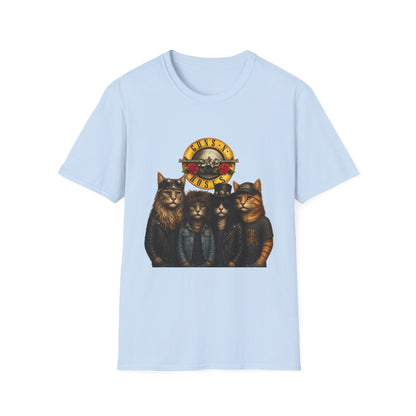 Guns and Roses Cats Funny Band Parody T-Shirt