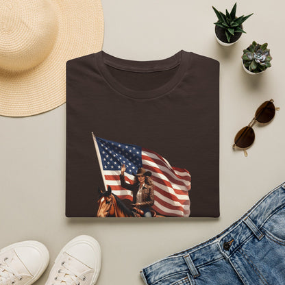 Patriotic Cowgirl American Flag Rodeo T-Shirt