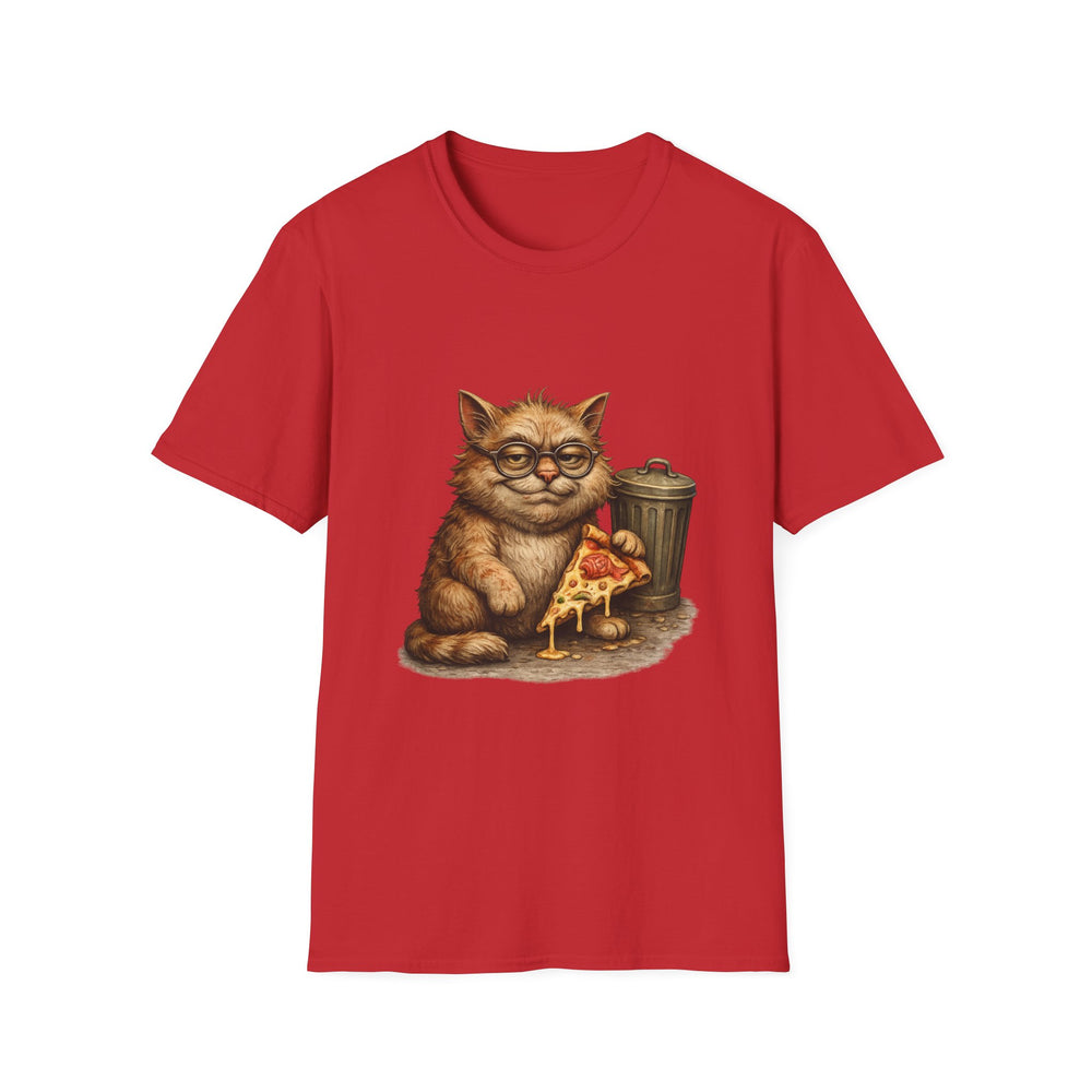 Danny DeVito Cat Parody— Cute Cat with Glasses & Pizza Graphic Tee