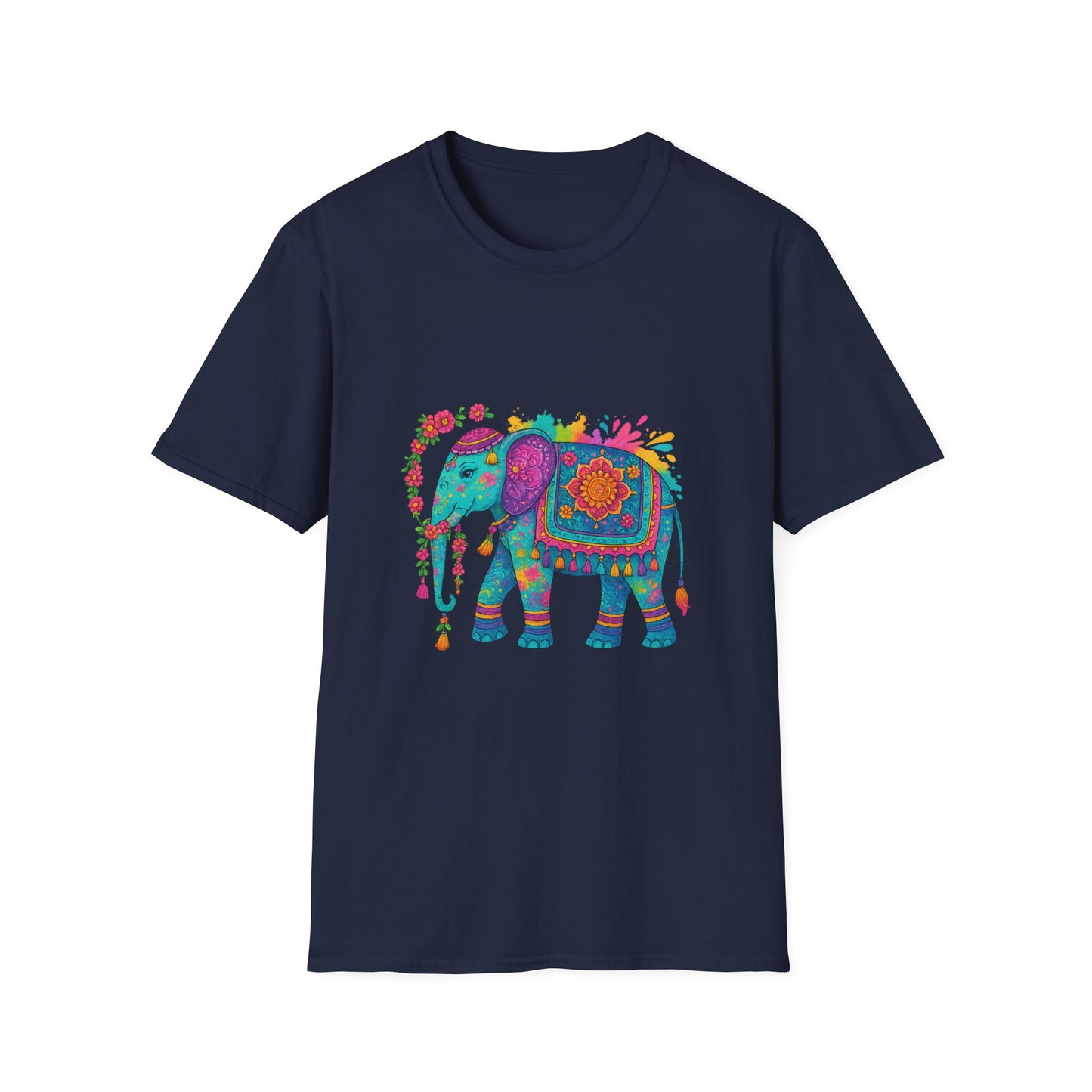 Vibrant Mandala Elephant Indian Art T-Shirt
