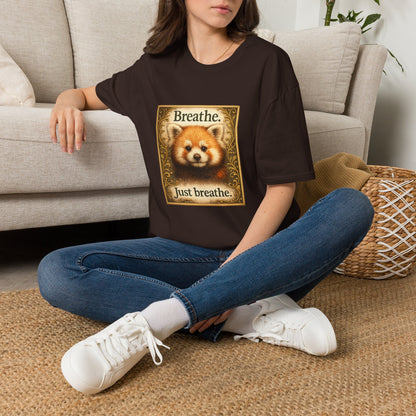 Breathe Red Panda T‑Shirt — "Breathe. Just breathe." Relaxation Tee