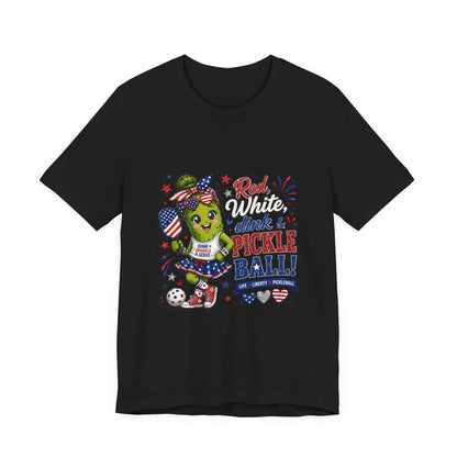 Red, White, Dink & Pickleball Funny Patriotic T-Shirt