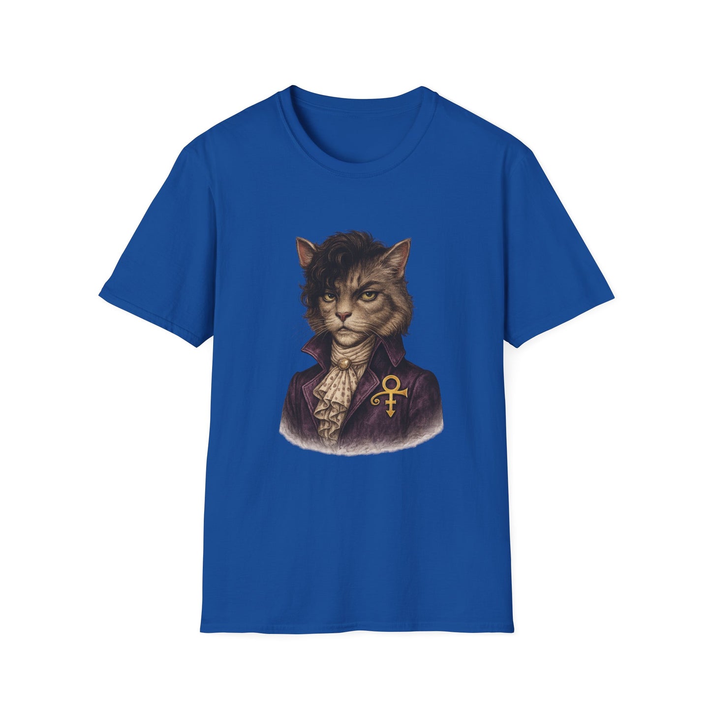 Prince Cat Parody T-Shirt — Regal Cat with Ankh Graphic
