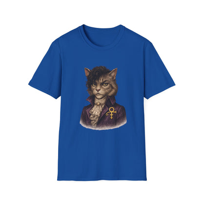 Prince Cat Parody T-Shirt — Regal Cat with Ankh Graphic