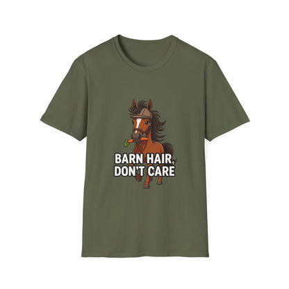 Barn Hair, Don't Care Funny Equestrian T-Shirt