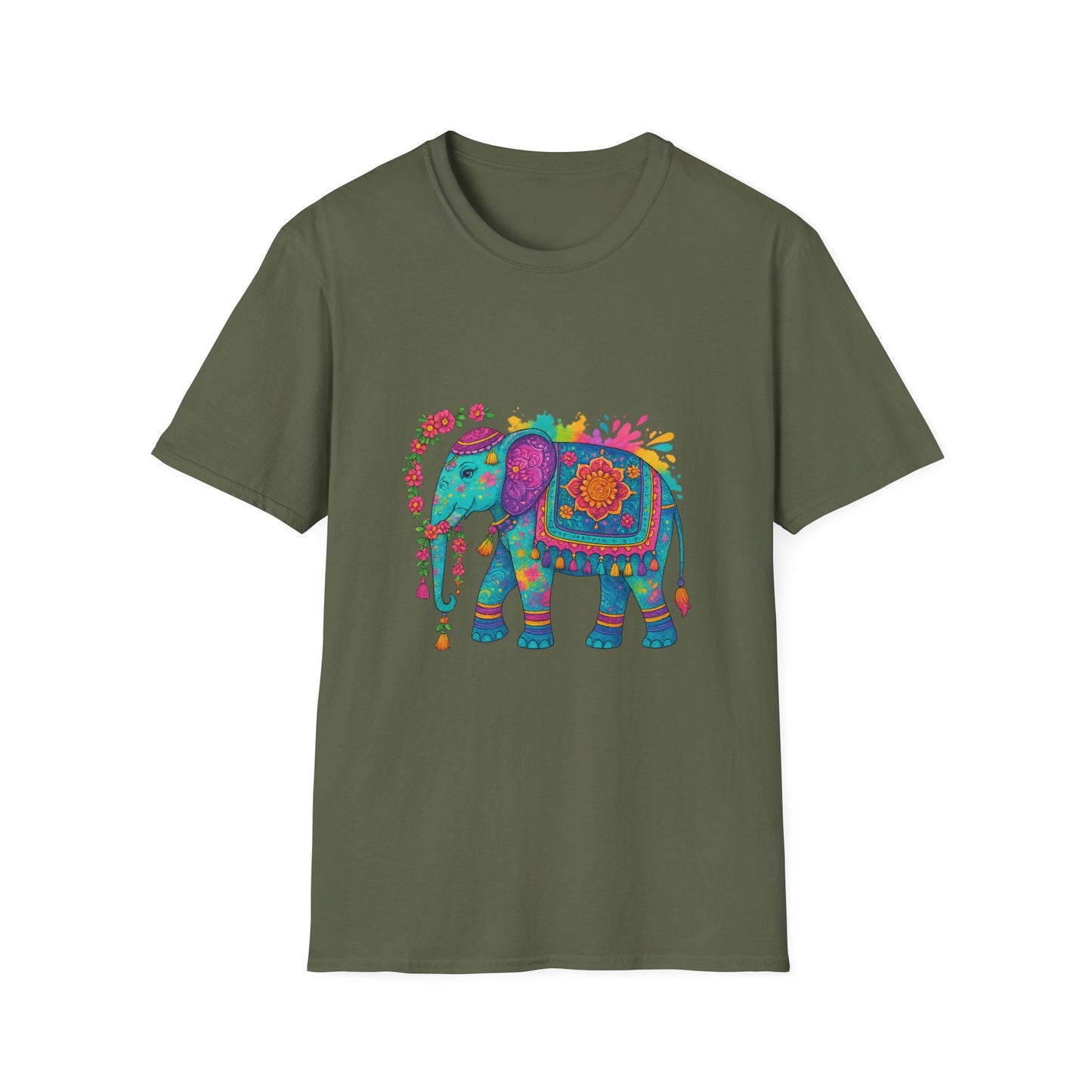 Vibrant Mandala Elephant Indian Art T-Shirt