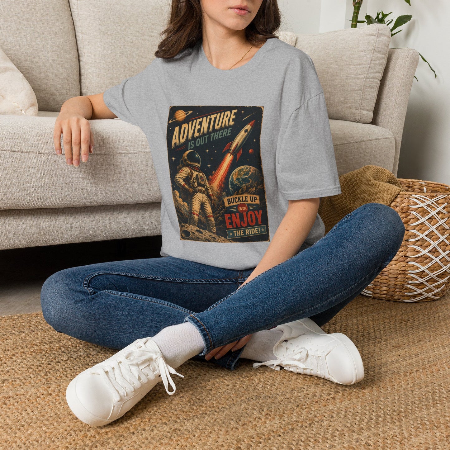 Adventure Is Out There Buckle Up And Enjoy The Ride Space Rocket T-Shirt