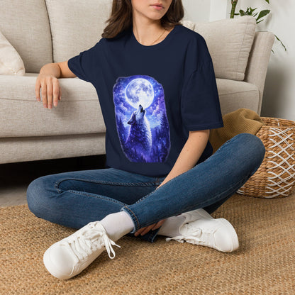 Howling Wolf Under Full Moon T-Shirt