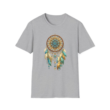 Ornate Turquoise & Gold Dreamcatcher T-Shirt