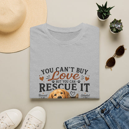 Rescue It T-Shirt — "You Can't Buy Love But You Can Rescue It" Dog Rescue Tee