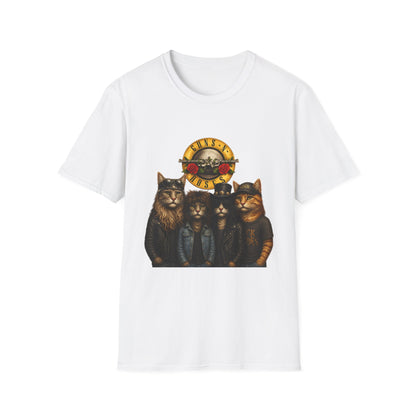 Guns and Roses Cats Funny Band Parody T-Shirt