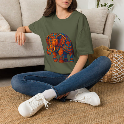 Vibrant Mandala Elephant Indian Art T-Shirt
