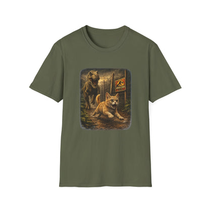 Jurassic Park Cats T‑Shirt — Retro Dino & Cat Mashup Tee
