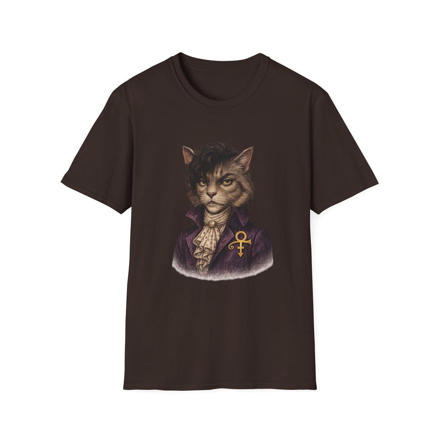 Prince Cat Parody T-Shirt — Regal Cat with Ankh Graphic