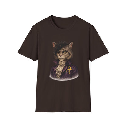 Prince Cat Parody T-Shirt — Regal Cat with Ankh Graphic