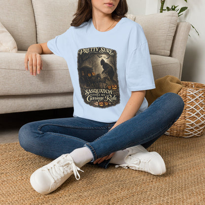 Sasquatch Stole My Carriage Ride Funny Halloween T-Shirt