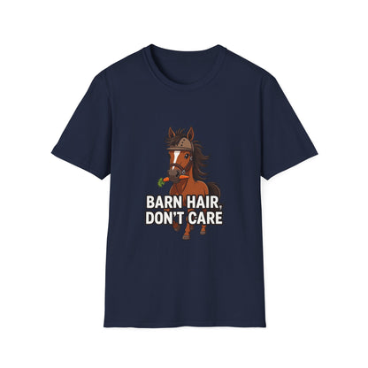 Barn Hair, Don't Care Funny Equestrian T-Shirt