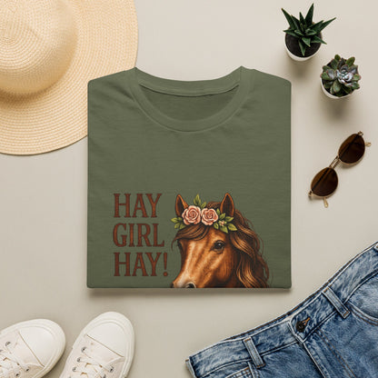 Hay Girl Hay! Horse Graphic T‑Shirt — Hay Girl Hay Funny Horse