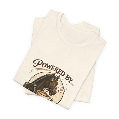 Powered By Coffee & Horses Funny Equestrian T-Shirt