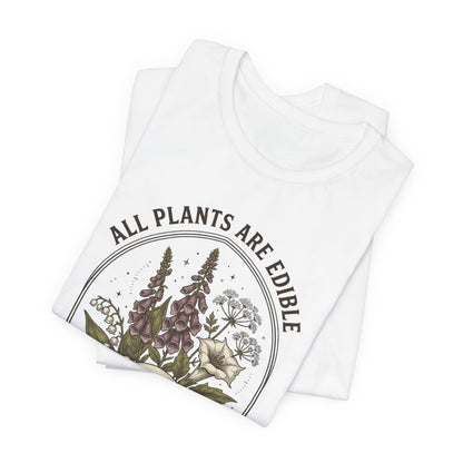 All Plants Are Edible Tee | Dark Nature Humor, Vintage Botanical Skull