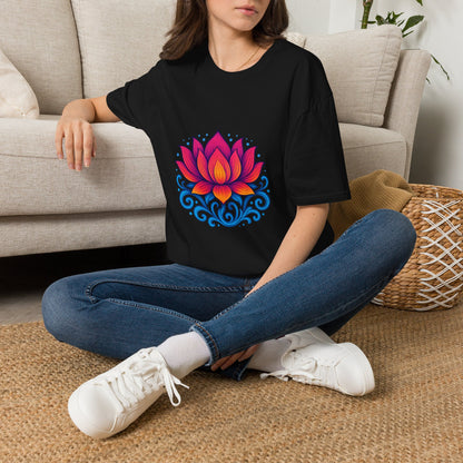 Vibrant Lotus Flower Sacred Indian Art T-Shirt