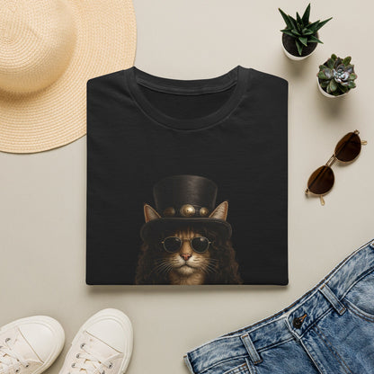Slash Cat Parody — Vintage Top Hat Guitarist Cat Graphic T‑Shirt