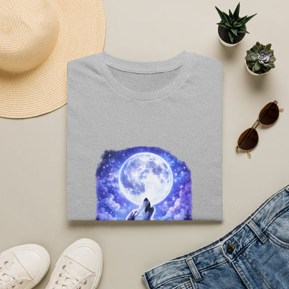 Howling Wolf Under Full Moon T-Shirt