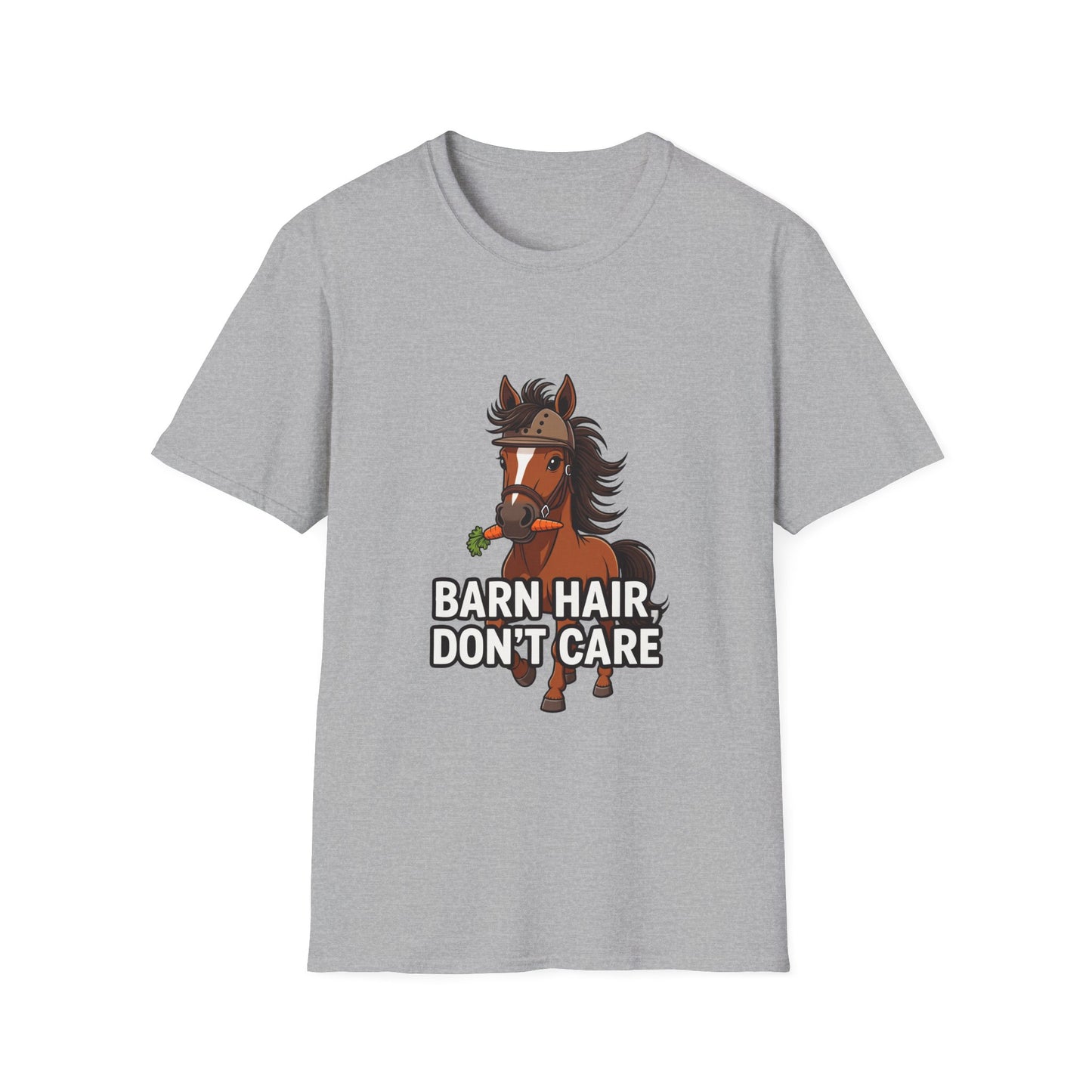 Barn Hair, Don't Care Funny Equestrian T-Shirt